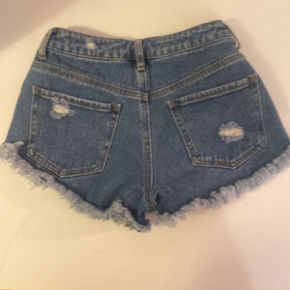 -PacSun High Rise Festival Jean Shorts    Size 23 Distressed Raw Hem - Picture 4 of 7